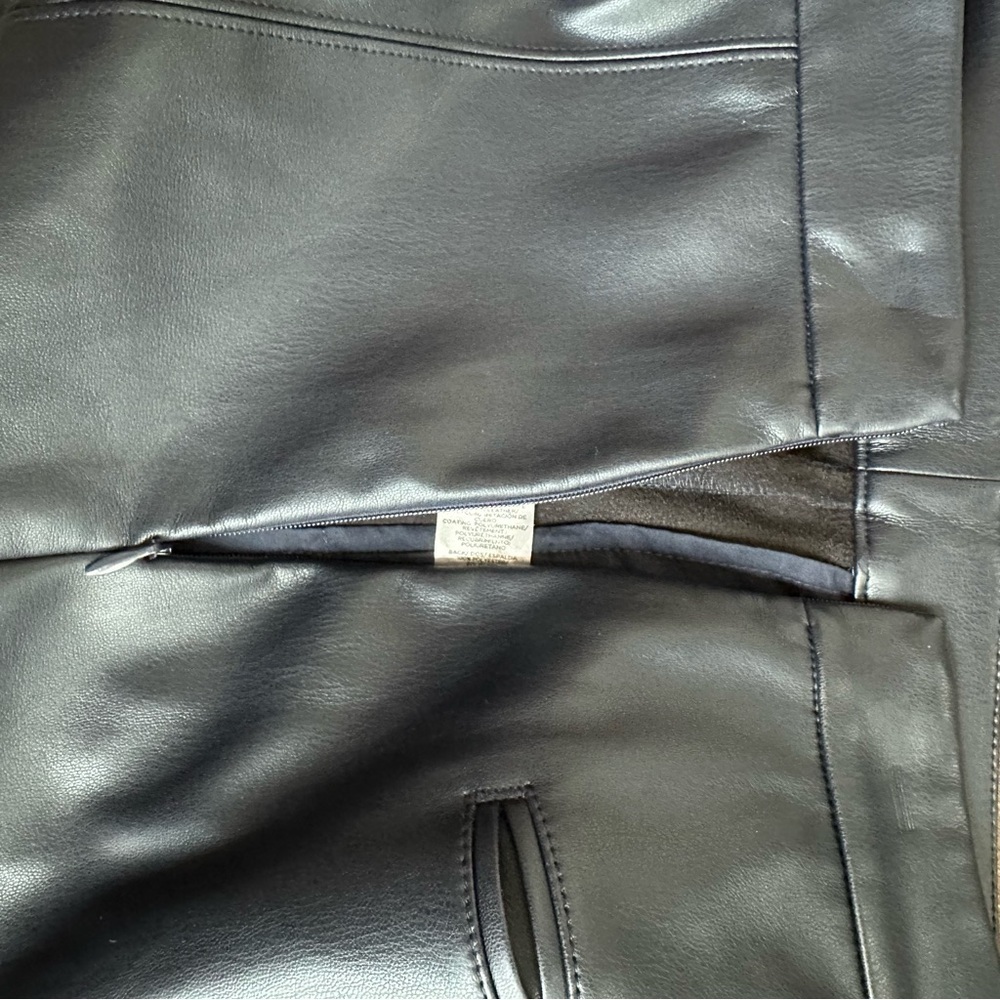 Ann Taylor Navy Faux Leather Trousers size 2 - Picture 10 of 11